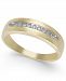 Men's Diamond Brushed Band in 10k Gold (1/10 ct. t. w. )