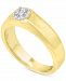 Men's Certified Diamond (1/4 ct. t. w. ) Wide Band Solitaire Engagement Ring in 10k White Gold