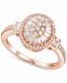 Diamond Baguette Halo Cluster Ring (1/2 ct. t. w. ) in 14k Gold or Rose Gold