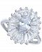 Cubic Zirconia Tapered Flower Oval & Baguette Ring (5-3/8 ct. t. w. ) in Sterling Silver (Also Available in Orange, Blue, and Light Blue)