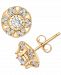 Diamond Halo Stud Earrings (1/4 ct. t. w. ) in 10k White or Yellow Gold