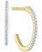 Diamond Half Hoop Earrings (1/10 ct. t. w. ) in 10k White or 10k Yellow Gold