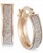 Italian Gold Glitter Hoop Earrings in 14k Rose Gold, White Gold or Gold