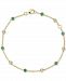 Sapphire (5/8 ct. t. w. ) & Diamond Accent Bezel Link Bracelet in 14k White Gold (Also in Emerald & Ruby)