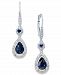 Sapphire (1-3/8 ct. t. w. ) and Diamond (1/3 ct. t. w. ) Pear Drop Earrings in 14k White Gold (Also Available in Emerald)