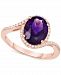 Amethyst (2-1/4 ct. t. w. ) & Diamond (1/6 ct. t. w. ) Ring in 14k Rose Gold (Also Available in Blue Topaz)