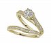 Diamond Halo & Pave Bridal Set (1/2 ct. t. w. ) in 14k White or Yellow Gold