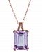 Pink Amethyst (13 ct. t. w. ) & White Topaz (1/20 ct. t. w. ) 18" Pendant Necklace in Gold-Plated Sterling Silver (Also in Blue Topaz, Green Quartz, & Mystic Topaz)