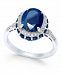 Blue Sapphire (4 ct. t. w. ) and White Sapphire (1/3 ct. t. w. ) Oval Ring in 10k White Gold