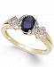 Sapphire and Diamond (1/8 ct. t. w. ) Ring in 14k Gold (Also Available in Emerald & Ruby)