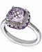 Rose de France Amethyst Halo Ring (2 ct. t. w. ) in Sterling Silver (Also in Black Sapphire, & Blue Topaz)