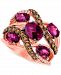 Le Vian Raspberry Rhodolite (3-5/8 ct. t. w. ) & Diamond (1 ct. t. w. ) Openwork Ring in 14k Rose Gold