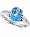 Blue Topaz (2 ct. t. w. ) & Diamond (1/20 ct. t. w. ) Ring in 10k White Gold