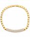 Diamond Pave Center Bar Beaded Link Bracelet (2 ct. t. w. ) in 14k White Gold or 14k Yellow Gold
