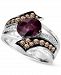 Le Vian Raspberry Rhodolite (1-3/4 ct. t. w. ) & Diamond (1/2 ct. t. w. ) Swirl Ring in 14k White Gold