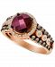 Le Vian Raspberry Rhodolite (1-3/4 ct. t. w. ) & Diamond (5/8 ct. t. w. ) Halo Ring in 14k Rose Gold