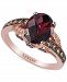 Le Vian Raspberry Rhodolite (2-3/8 ct. t. w. ) & Diamond (3/8 ct. t. w. ) Ring in 14k Rose Gold