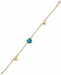 Swiss Blue Topaz Heart Chain Bracelet (4 ct. t. w. ) in 14k Gold-Plated Sterling Silver