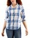 Style & Co Women's Cotton Plaid Button-Front Shirt, Created for Macy's
