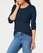 Charter Club Women's Pima Cotton Long-Sleeve Top, Created for Macy's