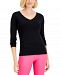 Charter Club Women's Cotton Long-Sleeve V-Neck T-Shirt, Created for Macy's