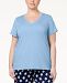 Hue Womens Plus size Sleepwell Solid S/S V-Neck T-Shirt with Temperature Regulating Technology