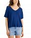 Style & Co Drapey V-Neck T-Shirt, Created for Macy's