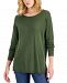 Inc International Concepts Women's Step-Hem Long Sleeve Boatneck Sweater, Created for Macy's
