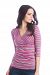 Lilac Clothing Maternity Michelle Top Fuchsia/Grey Stripe - S