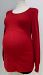 Mimi Maternity red long sleeve scoop neck tunic - M