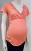 Old Navy Maternity orange short sleeve faux wrap top - S