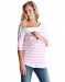 Seraphine Maternity & Nursing Neon Pink Striped Cotton Top - 8 (M)
