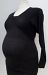 Thyme Maternity black ribbed waist square neck sweater - M
