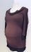 Thyme Maternity brown and black trim 3/4 sleeve cowl neck top - M