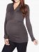 Thyme Maternity grey long sleeve v-neck ribbed sweater - XS