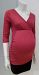 Thyme Maternity red faux wrap ruched top - S