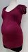 Thyme Maternity purple short sleeve pleated front top - M