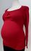 Thyme Maternity red ribbed waist square neck sweater - L