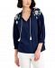 Charter Club Women's Embroidered Peasant Top, Created for Macy's