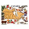 Map of Canada and various representative products Postcard