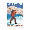 Skier Carrying Snow Skis - Whistler, BC Canada Postcard