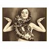 Vintage Retro Women Sideshow Snake Charmer Postcard