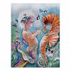 Baby Mermaid and Sea Horse Postcard