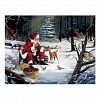 Santa With Animals - Vintage Images Postcard