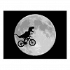 Dinosaur on a Bike In Sky With Moon Postcard
