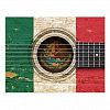 Old Acoustic Guitar with Mexican Flag Postcard