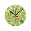 Forest Woodland Animal Pattern Kids Room Decor Round Clock