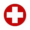 Swiss Red Cross Emergency Roundell Classic Round Sticker