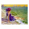 Flapper Girl At The Sea Postcard Sailboats Cloche