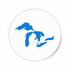 The Great Lakes North America T-shirts Classic Round Sticker